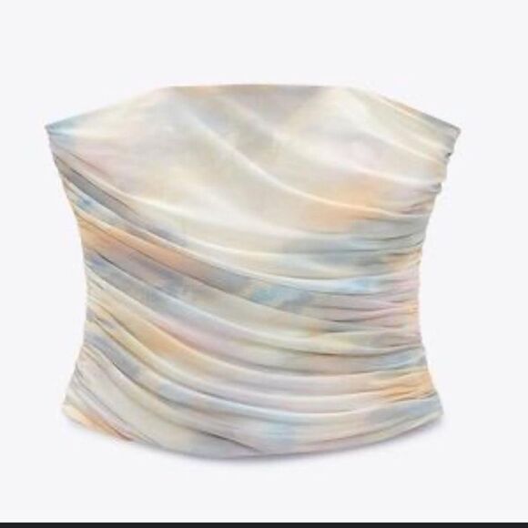Zara Pastel Color Cloud Tulle Corset Top - Picture 1 of 9